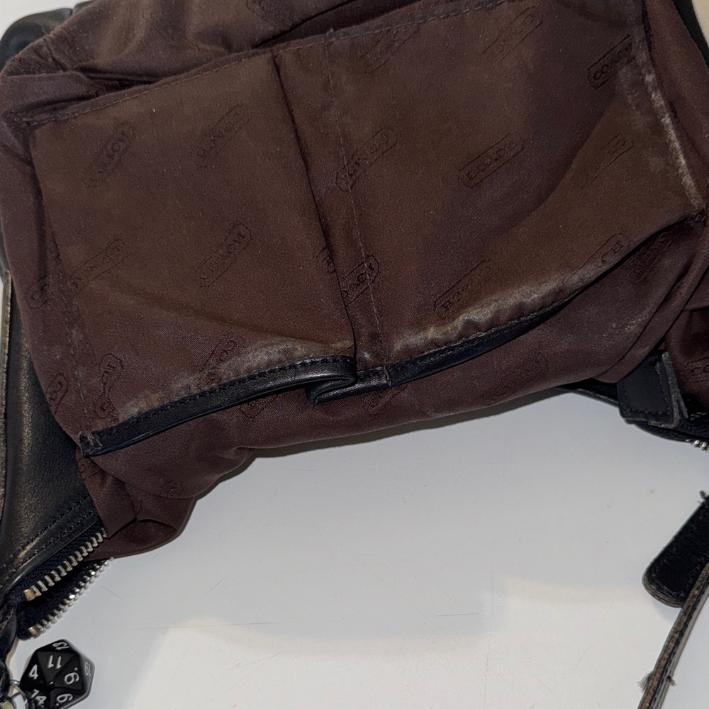 Vintage Black Leather Coach Legacy Hobo Shoulder Bag - Picture 9 of 10